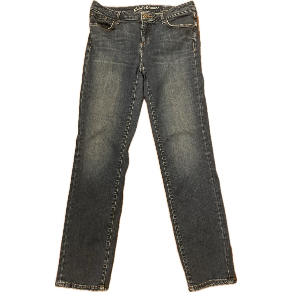 Eddie Bauer Slightly Curvy Slim Straight Jeans Women’s 10 (30x28) Medium Wash
